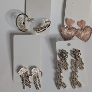 Gold color  and Silver color Bridal Jewelry Set earrings  NWT